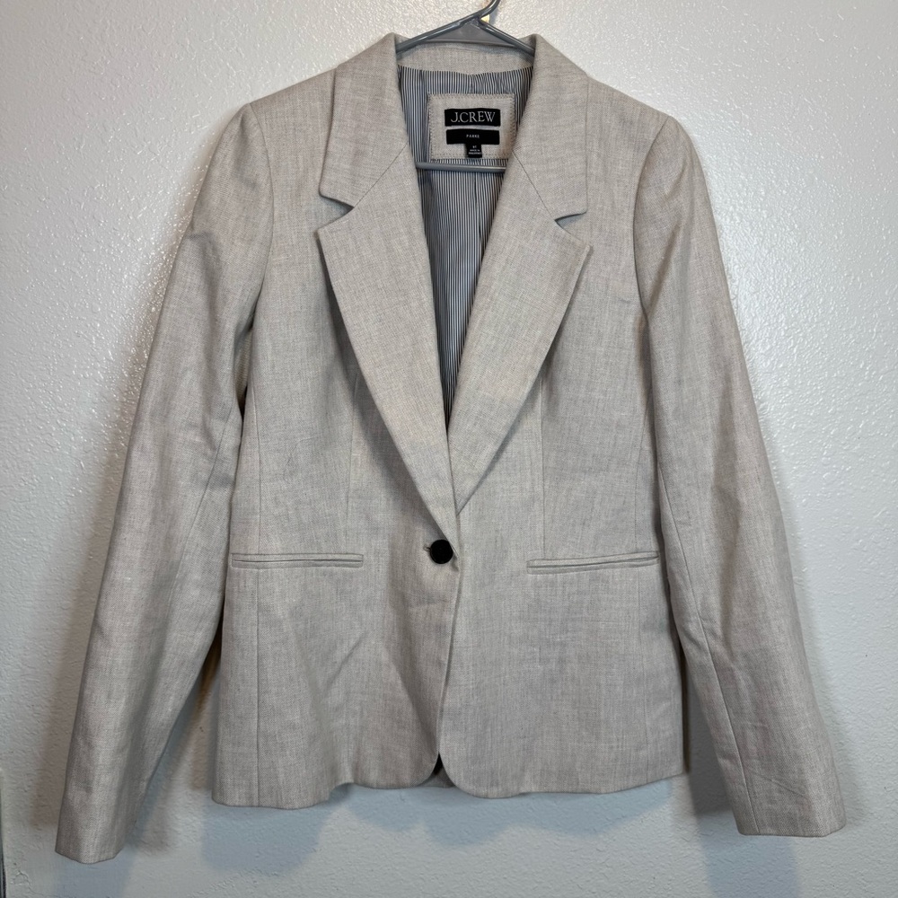 J. Crew Light Beige Linen Blend Blazer